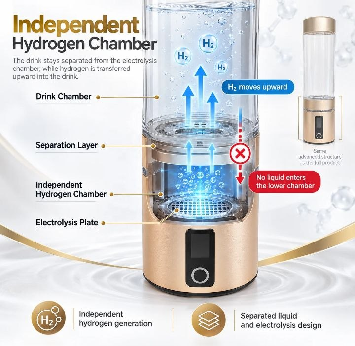 EHM H21 independent hydrogen chamber and separated electrolysis design